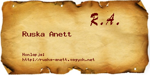 Ruska Anett névjegykártya