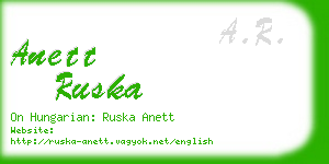 anett ruska business card